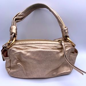 Coach Parker Rose Gold Metallic Leather Shoulder Bag